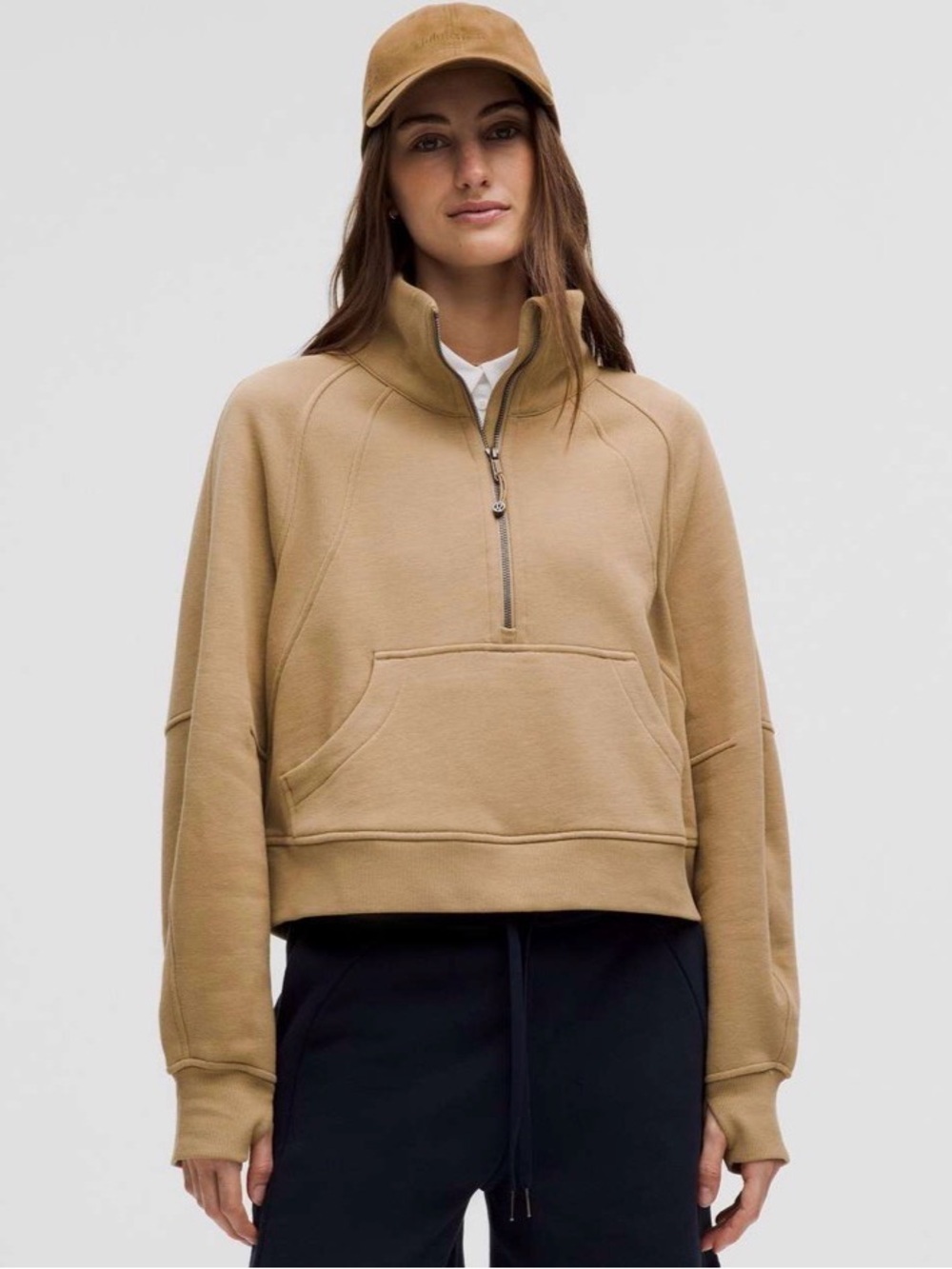 Lululemon Scuba Oversized Funnel-Neck Hoodie in Filbert Tan